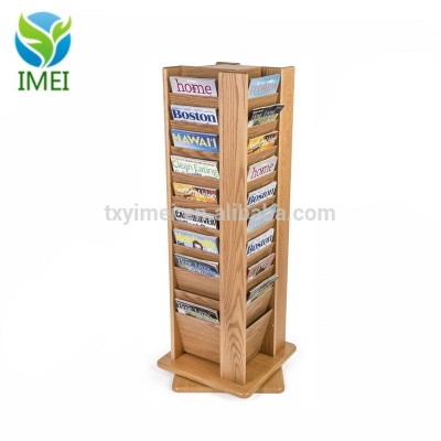 Cascade Spinning Floor Wooden Display with 40 Magazine Pockets IMEI18118