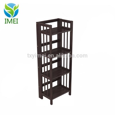 No Assembly Folding Bookcase, 4 Shelves, Media Cabinet Storage Unit, for Home & Office, Quality Furniture IMEI18068