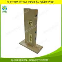 Chinese manufactures custom size wooden door lock display stand