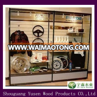 market retail store wood display stand slatwall