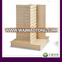 hot sale high quality wood slatwall display stand for supermarket